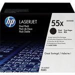 Original HP 55X Black Toner Cartridge High Yield Dual Pack (CE255XD)