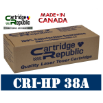 Canadian Re-manufactured HP 38A Black Toner Cartridge (Q1338A) -Cartridge Republic Brand