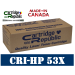Canadian Re-manufactured HP 53X Black Toner Cartridge High Yield (Q7553X) -Cartridge Republic Brand