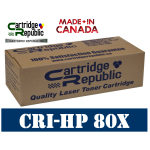 Canadian Re-manufactured HP 80X Black Toner Cartridge High Yield (CF280X) -Cartridge Republic Brand