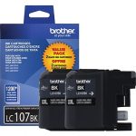 Original Brother LC107 Super High Yield Black Ink Cartridge 2 Pack ( LC1072PKS )