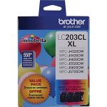 Original Brother LC203  High Yield Cyan.Magenta.Yellow Tri Pack ( LC2033PKS )