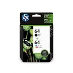 Original HP 64&64 Black & Color Combo Pack ( X4D92AN#140 )